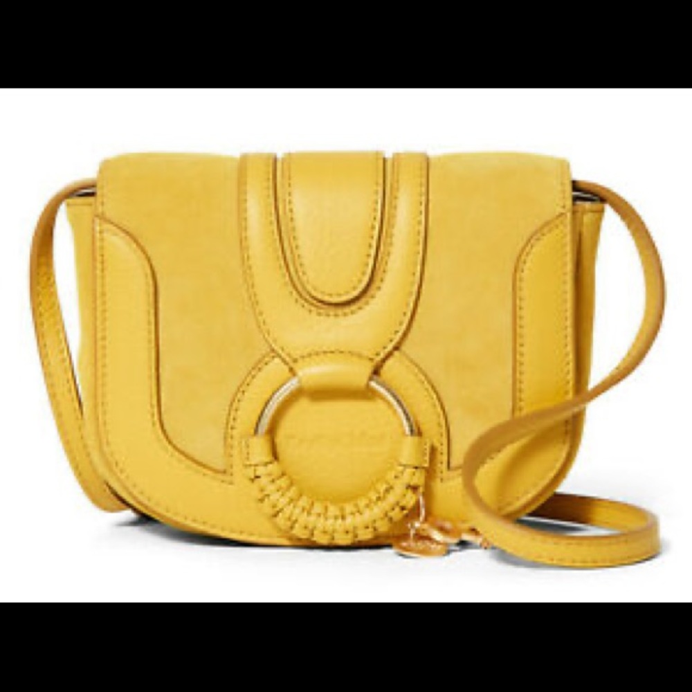 See by Chloé Hana Shoulder Bag in Yellow Suede and Leather - Women - F21 - W22